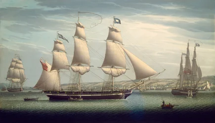 The Ship Favorite Maneuvering Off Greenock