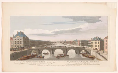 View of the Pont Royal over the Seine River in Paris, Looking Towards the Pont Neuf