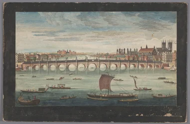 View of Westminster Bridge Over the River Thames in London, Seen from the North Side