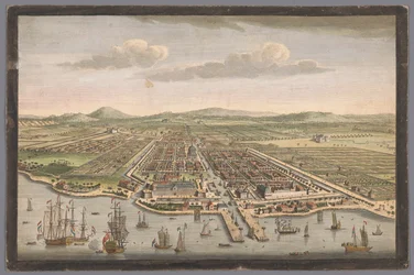 The city of Batavia in the island of Java and capital of all the Dutch factories & settlements in the East Indies