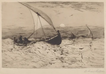 Neapolitan Fishing Boats Returning Home