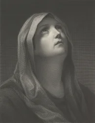 Head of the Virgin Looking Up to the Right, after Reni, 1869