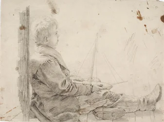 Seated Boy with a Sailboat in His Lap