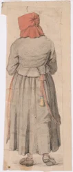 Standing Moravian Woman from Behind