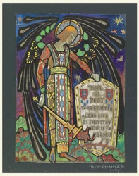 Design for Stained Glass Memorial Window to Thomas J. Post