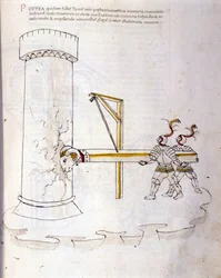 Study on Military Machines: Use of the Battering Ram to Besiege a Tower, Illustration from 