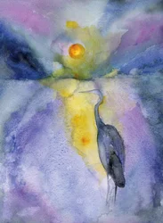 Ethereal Heron Reflection