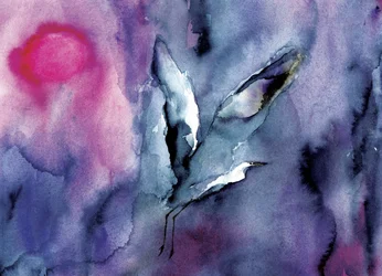 Ethereal Purple Bird Flight