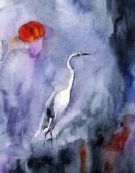 Serene Heron Twilight