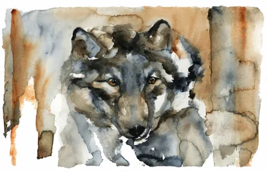 Wild Wolf Watercolor