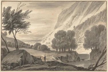 Mountainous Landscape with Two Travellers