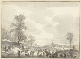 Winter Scene with Skaters