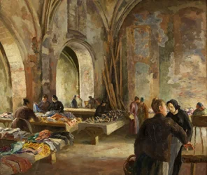 Market in a Disused Church in France