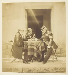 A Council of War: Lord Raglan, Omar Pacha and Pélissier, Taken the Eve Before the Taking of the Mankelen, Crimea