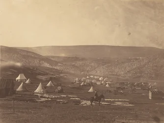 Cavalry Camp, Balaklava, Looking towards the Plateau of Sebastopol