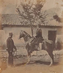 Omar Pasha and His British Liaison Officer, Colonel Lintorn Simmons, 1855