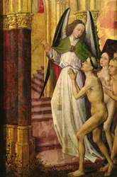 The Good being led to Heaven, detail from The Last Judgement (detail)