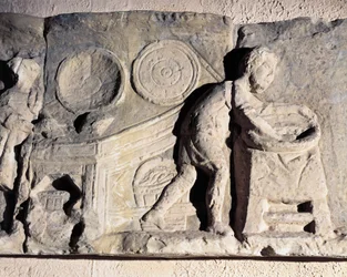 Bas-relief depicting bread making, Roman, 2nd-3rd century AD