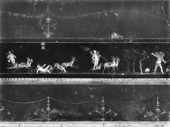 Cherubs in Chariot Race, Frieze from the Oecus of the Casa dei Vettii (House of the Vettii) c.50-79 AD
