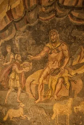 Cyclops Floor Mosaic, Villa Romana del Casale, Piazza Armerina, Sicily, Italy