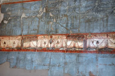 Detail of a Roman Fresco in Herculanum