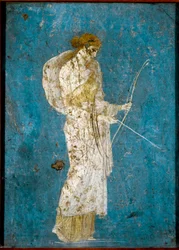 Diana with Her Bow and Arrow (Roman Fresco)