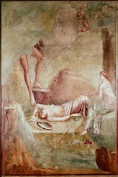 Drunk sleeping maenad (fresco)