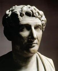 Head of Ovid, marble sculpture