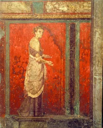 Initiation rites of the cult of Dionysus, fresco from the Villa Dei Mysteri