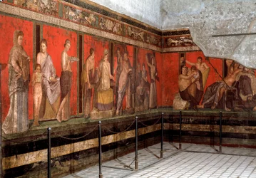 Initiation to the worship of Dionysus, fresco of the Villa of Mysteries in Pompeii