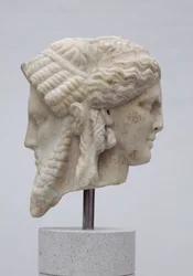 Janiform head, probably of Dionysus and Apollo, c.30-50 AD