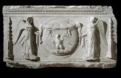 Marble relief fragment from the Plaza de la Consolazione in Rome