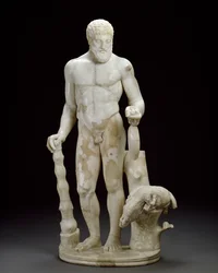 Marble Statuette of Hercules and the Erymanthian Boar