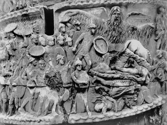 Miraculous Rain, Detail from the Column of Marcus Aurelius, AD 180-196