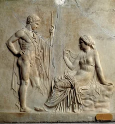 Neo-Attic art (Neo-Attic): relief representing the myth of Telephus (Telephus). 1st century BC. From Herculaneum. Naples, Museo Archeologico Nazionale