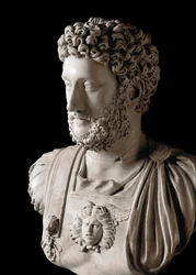 Roman Art: The Roman Emperor Commodus. Bust of marble. Musei Capitolini, Rome