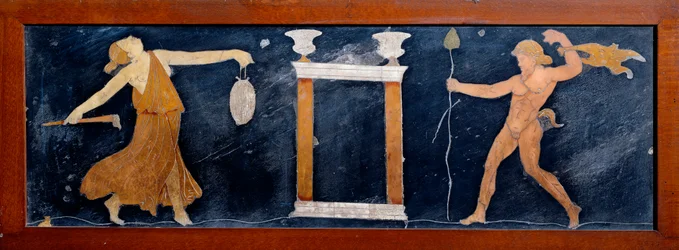 A Menade and a Satyre Dancing Near a Temple