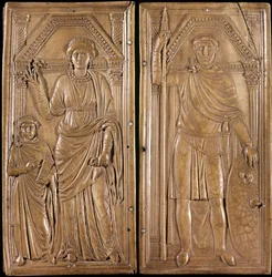 Stilicon: Stilicon and His Wife Serena and His Son Eucherio. Ivory Around 400. Tresor of the