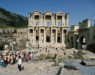 View of the Celsus library, built in 117 (detail)