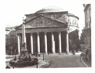 View of the Pantheon and the Egyptian Obelisk in Piazza della Rotunda