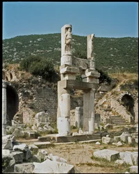 View of the temple of Domitian dedicated to the emperor