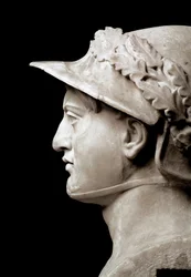 Bust of Pyrrhus I (or Pyrrhos), King of Epirus from 306 to 272 BC. From Herculaneum. After an original of 290 BC. Naples, Museo Archeologico Nazionale