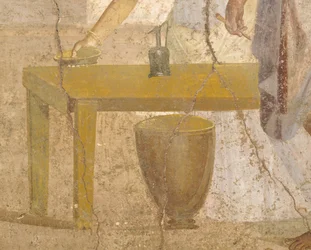 Detail of Fresco Depicting Sacrificial Meal, House of Gilded Cupids, Pompeii
