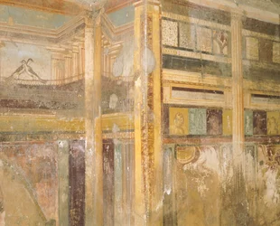 Detail of Fresco, Part of Wall Decorations, House of Labyrinth, Pompeii