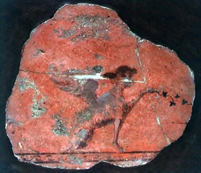 Fragment of a Wall Painting of a Sphinx, Roman