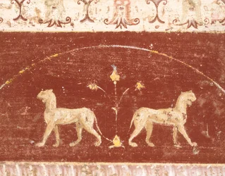 Fresco Decoration from Hall of Tablino, House of Marcus Lucretius Fronto, Pompeii, Campania, Roman Civilization