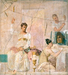 Fresco Depicting Theater Scene, from Basilica of Herculaneum (UNESCO World Heritage)