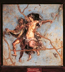 Faun and Maenad from the House of the Dioscuri, Fresco from Pompeii