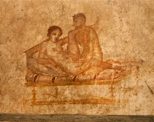 Erotic Fresco from House of Vettii, Pompei