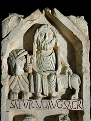 Stele dedicated to Saturn August. Rome, Museo della Civilta Romana